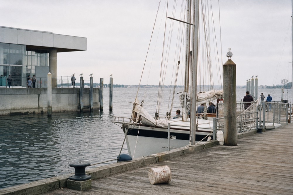Aquarium Wharf dock with South Carolina Aquarium building visible, no text, no logos, no people